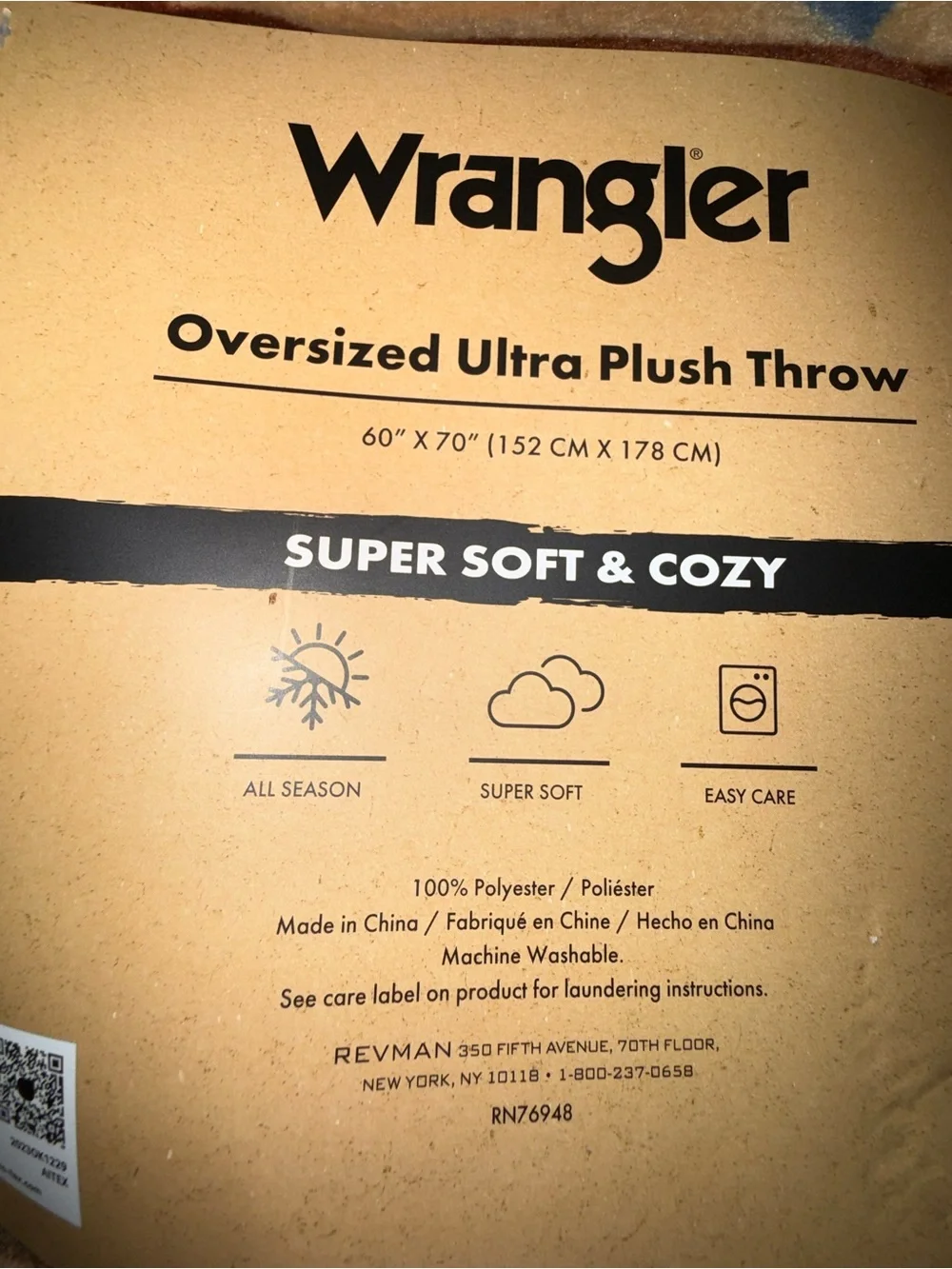 NEW WRANGLER OVERSIZED ULTRA PLUSH THROW 60x70” AZTEC SOUTHWEST THEME BEAUTIFUL